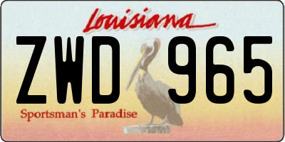 LA license plate ZWD965