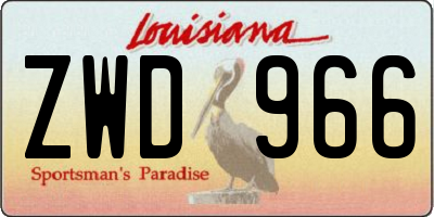 LA license plate ZWD966