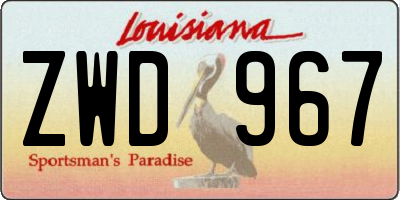 LA license plate ZWD967