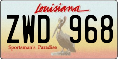 LA license plate ZWD968