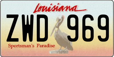 LA license plate ZWD969