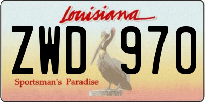 LA license plate ZWD970