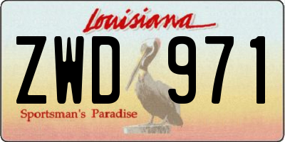 LA license plate ZWD971