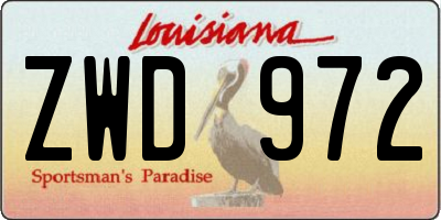 LA license plate ZWD972