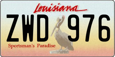LA license plate ZWD976
