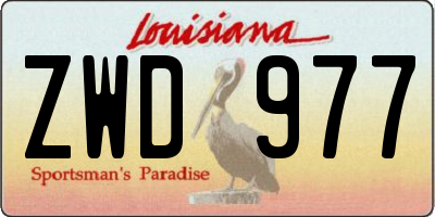 LA license plate ZWD977