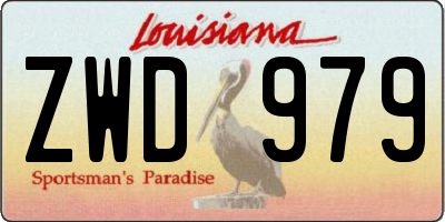 LA license plate ZWD979