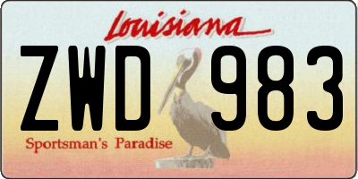 LA license plate ZWD983