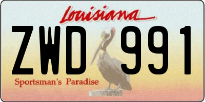 LA license plate ZWD991