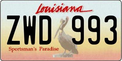 LA license plate ZWD993