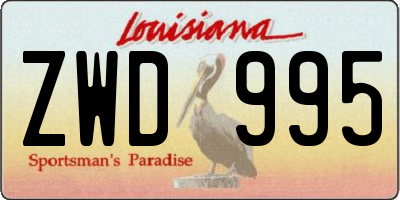 LA license plate ZWD995