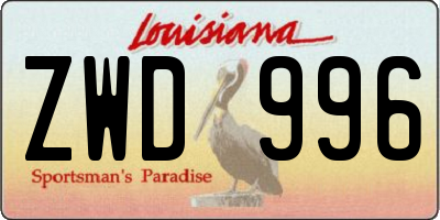 LA license plate ZWD996