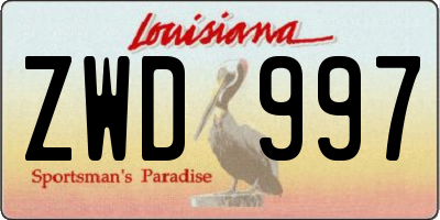 LA license plate ZWD997