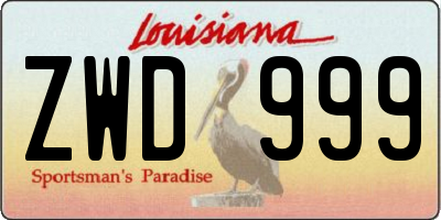 LA license plate ZWD999