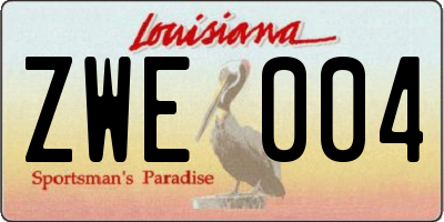 LA license plate ZWE004