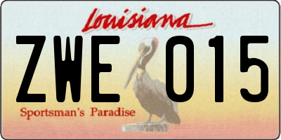 LA license plate ZWE015