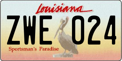 LA license plate ZWE024