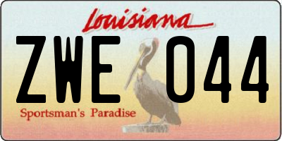 LA license plate ZWE044