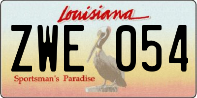 LA license plate ZWE054