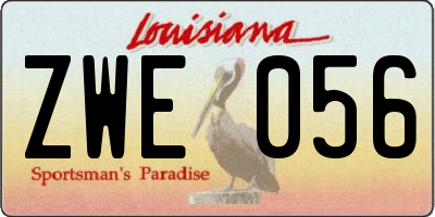 LA license plate ZWE056