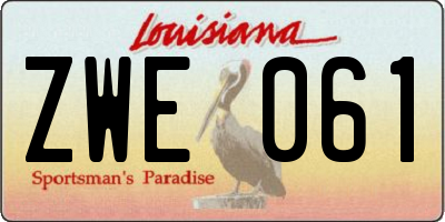 LA license plate ZWE061