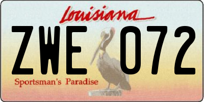 LA license plate ZWE072