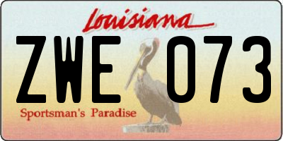 LA license plate ZWE073