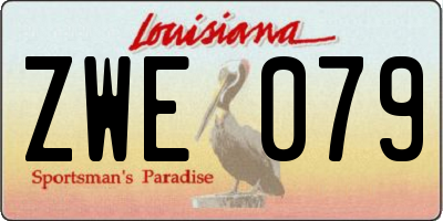 LA license plate ZWE079