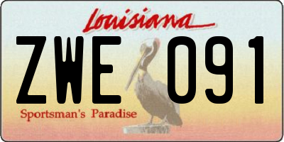 LA license plate ZWE091