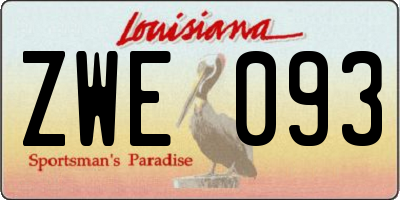 LA license plate ZWE093