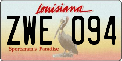 LA license plate ZWE094