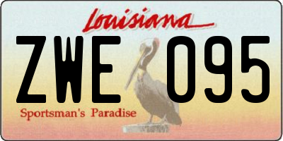 LA license plate ZWE095