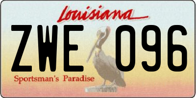 LA license plate ZWE096