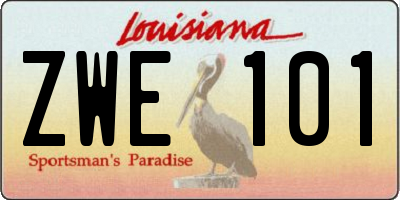 LA license plate ZWE101