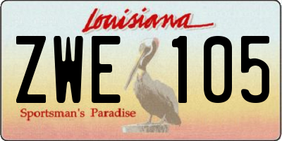 LA license plate ZWE105