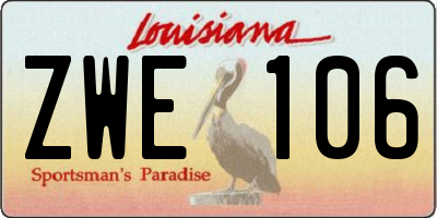 LA license plate ZWE106