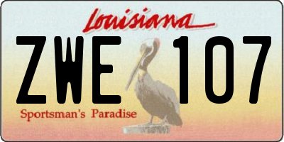 LA license plate ZWE107