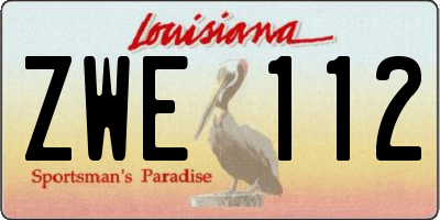 LA license plate ZWE112