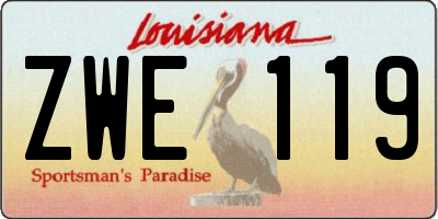 LA license plate ZWE119