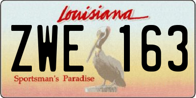 LA license plate ZWE163