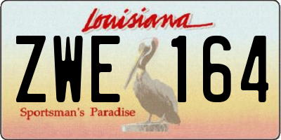 LA license plate ZWE164