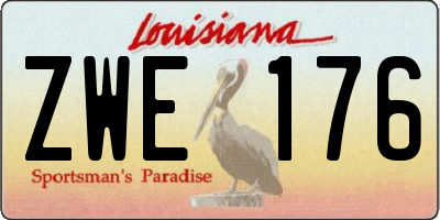 LA license plate ZWE176