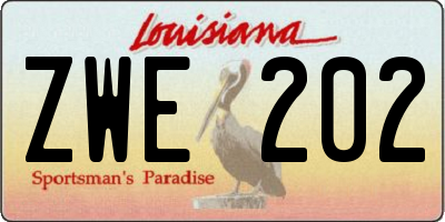 LA license plate ZWE202