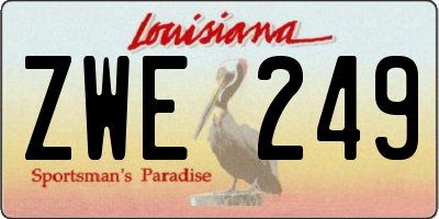 LA license plate ZWE249