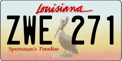 LA license plate ZWE271