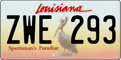 LA license plate ZWE293