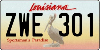 LA license plate ZWE301