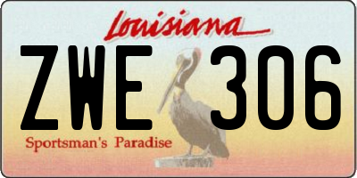 LA license plate ZWE306