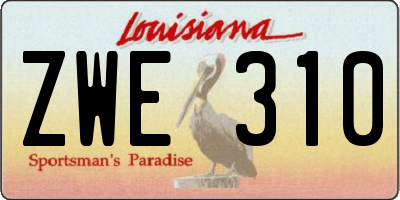 LA license plate ZWE310