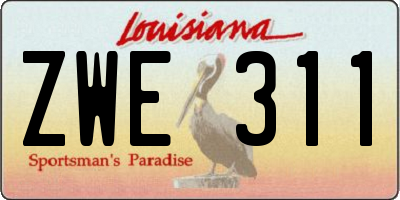 LA license plate ZWE311